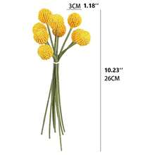 1束9头金球槌花鼓槌菊花金棒球人造花束，家居装饰，桌面摆件，咖啡桌装饰品 - 多色 - 查看 2