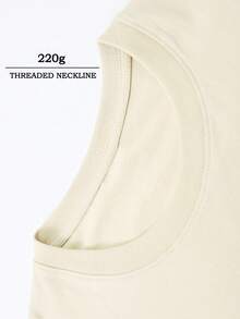 Rhude "Cream Squared"Tee,100% Cotton Printed T-Shirt,Stylish Design, Men's Graphic T-Shirt, Minimalist Design, Vintage Casual Style, Hip-Hop Style. Suitable For Outdoor Leisure Activities, Family Gatherings, And Dinners With Friends. - Màu be - Xem 4