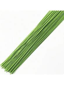 50支40厘米绿色/白色人造花茎铁丝花茎，花艺胶带玫瑰花茎工艺品，DIY纸花茎配件，花束，圣诞装饰，家居装饰，工艺用品 - 白色 - 查看 14