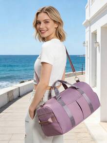 Versatile Lightweight Waterproof Gym Bag Chic Handbag/Tote Bag Women Sports Bag Back To School Travel Essential Spacious Travel Bag For Work - 彩色 - 查看 2