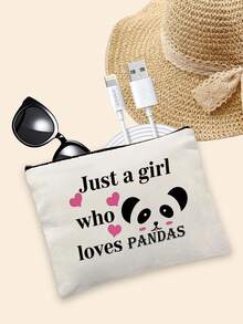 熊猫印花化妆包，熊猫主题旅行化妆品收纳包，化妆包，送给熊猫爱好者、动物爱好者的礼物，圣诞节、毕业典礼、生日、送给熊猫爱好者朋友、女儿、姐妹的礼物 - 多色 - 查看 12