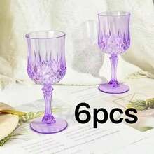 Copas de champán con textura de diamante púrpura, vasos de cóctel con patrón de argyle de moda, esenciales para bodas, fiestas y picnics al aire libre - Multicolor - Ver 9