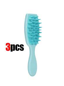 3/1pc. Scalp Massage Comb, Household Long Handled Shampoo Brush For Scalp Massage And Deep Cleaning, Shower Brush, Shampoo Comb, Scalp Brush Head, Spa Center, Relaxing Scalp Brush, Scalp Massage Comb - Baby Blue - View 9