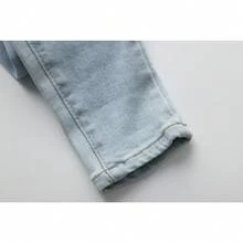 Pantalones Mezclilla Altos Roturas Diseño Para Mujer Dama - Azul - Ver 8
