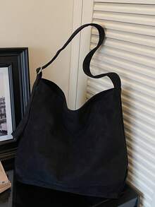 Autumn And Winter High-End Retro Suede Tote Bag, New Versatile Large Capacity Crossbody Bag - Multicolor - View 3