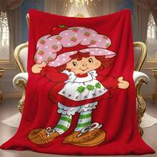 S-Strawberry Pink Shortcake Throw Blanket – Fluffy Plaid Picnic & Camping Blanket, Soft & Cozy Portable Sofa Decor, Downy King Lid Blanket For All-Season Comfort - Photo-5 - 查看 2