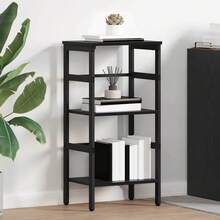 vidaXL Bücherregal Schwarz Eichen-Optik 40 x 29,5 x 81 cm - Schwarz - Übersicht 1