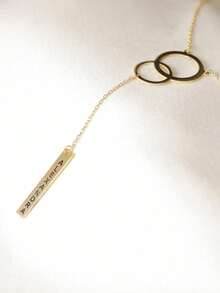 Pave Name Lariat Necklace: Sterling Silver Vertical Necklace, Y-Shaped Chain, Zirconia Lettering, Personalized Custom Jewelry Necklace. - Double-loop Style - View 7