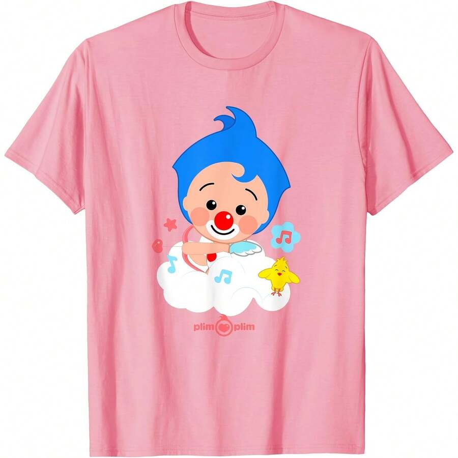 Plim Plim Vaine's Day – Sweet Love And Music T-Shirt All Seasons,220g Pure Cotton Single-Sided Printed Crew Neck Short-Sleeved T-Shirt,Unisex Top,Base Layer - Color 8 - View 1