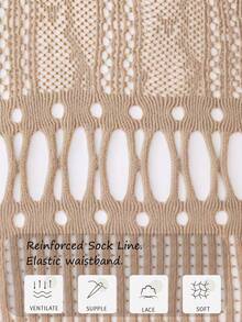 1 Paar Gothic Stil sexy vintage asymmetrische AB Strumpfhosen für Frauen, hohe Elastizität mit Cut-Out, geeignet für tägliches Kombinieren, erfüllt mehrere Stilrichtungen - Aprikosenfarben - Übersicht 6