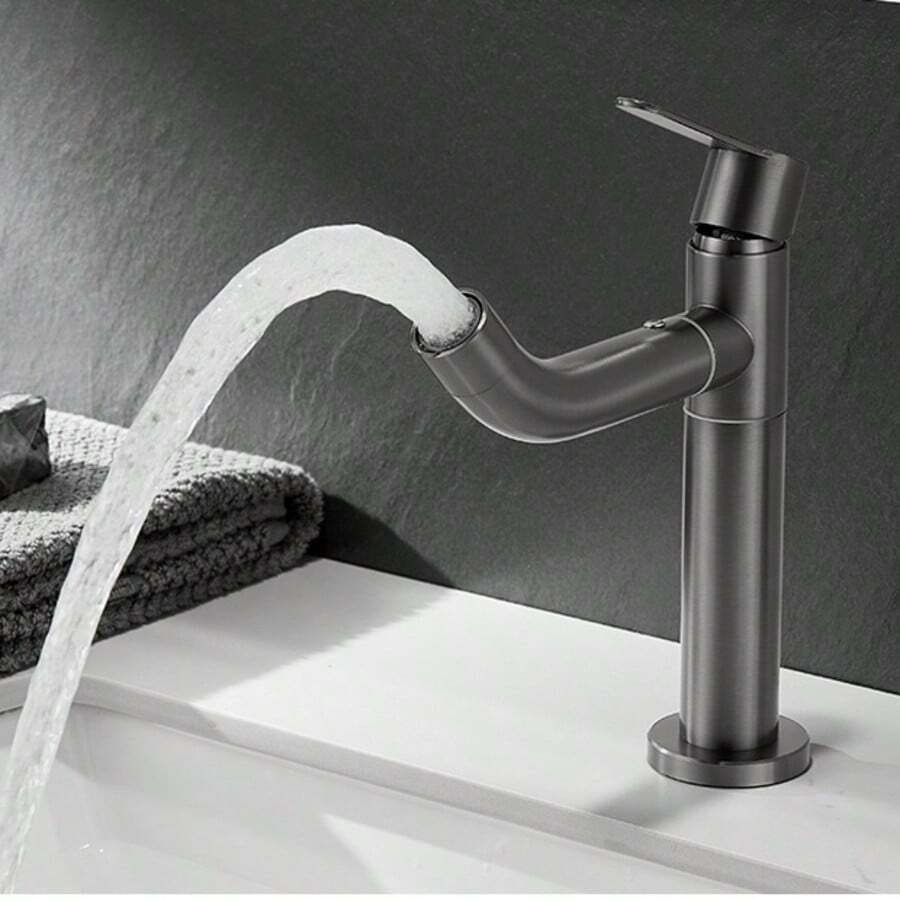 Modern Stainless Steel Bathroom Faucet - Hot & Cold Dual Water, Water-Saving Splash-Proof Design, Stylish Finish, Durable Bathroom Sink Fixture Accessory - Multicolor - View 1