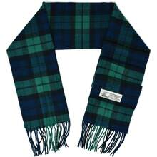 Scottish Stewart Tartan Plaid Luxurious Winter Scarf Soft Cashmere Feel 72"X12", Scottish Heritage Holiday Gift - 綠/藍格子 - 查看 13