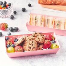 20/40PC One-Time Plastic Party Boxes With Transparent Lids, Pink Bread Boxes, Cookie Boxes And Small Snack Boxes. Suitable For Pastries, Sandwiches, Cupcakes, Strawberry Desserts, Christmas And Birthday Occasions. The Dessert Containers Are Suitable For Party Gifts, Birthday Party Snacks, Wedding Gifts, And Baby Shower Displays. - 粉色 - 查看 5