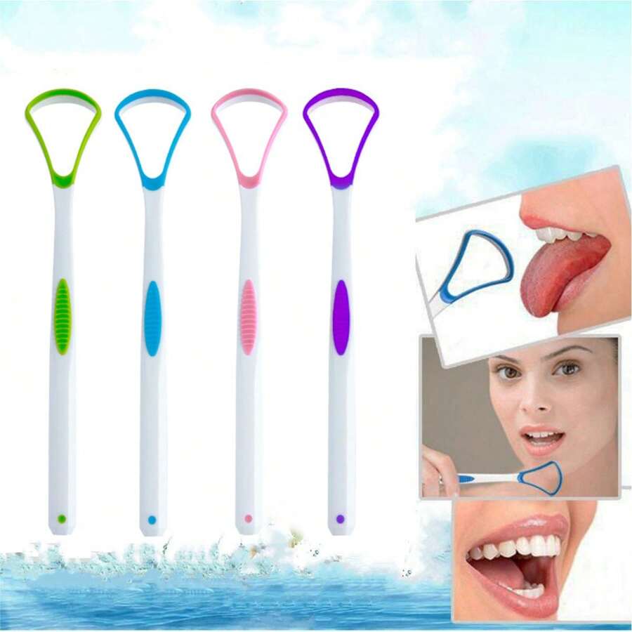 1/2/4PCS Tongue Scraper, 100% Fresher Tongue Tools, Healthy Oral Hygiene Brushes, Sweeper Sets, Bad Breath Cure Tools - Multicolor - View 1