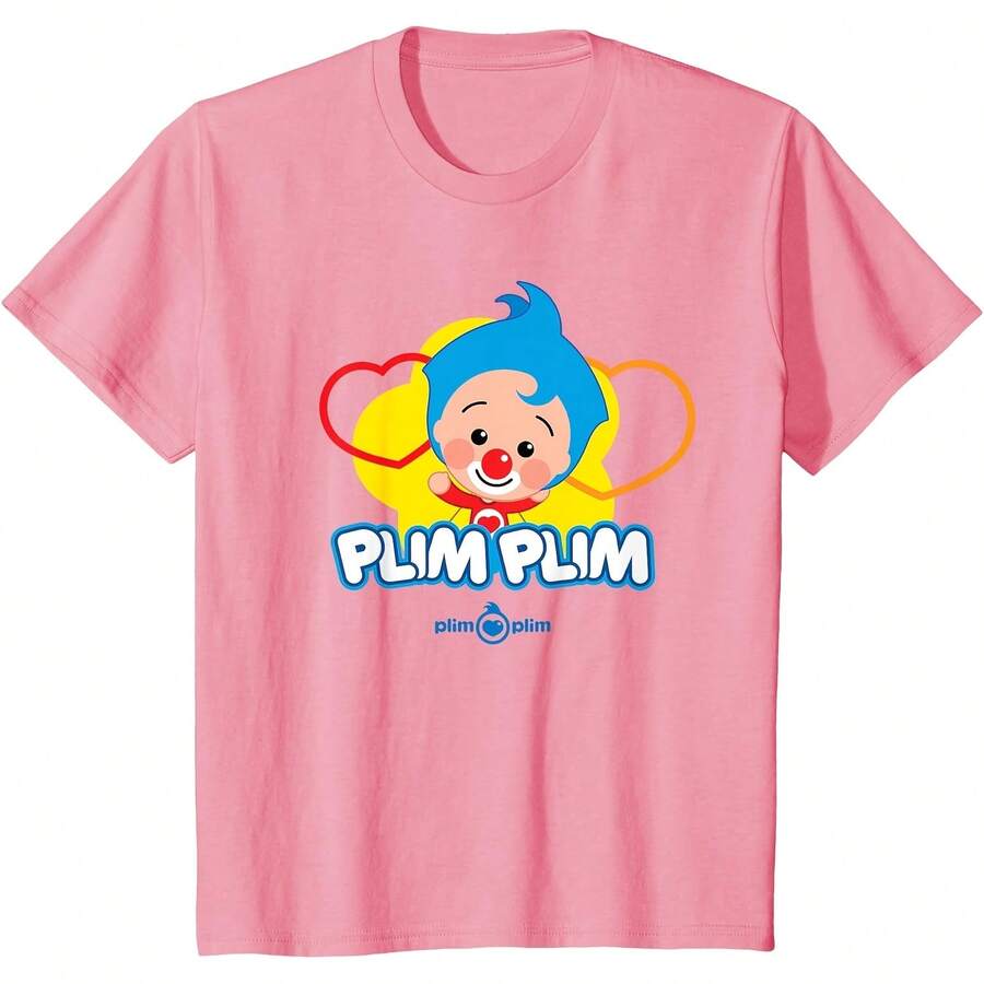 Plim Plim - Official Logo Design T-Shirt All Seasons,220g Pure Cotton Single-Sided Printed Crew Neck Short-Sleeved T-Shirt,Unisex Top,Base Layer - 顏色9 - 查看 1
