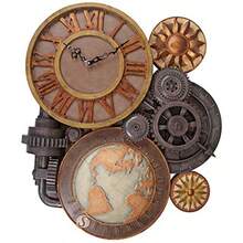 Gears of Time Steampunk Reloj de Pared Escultura Mediano a Todo Color-B031 - L - Ver 3