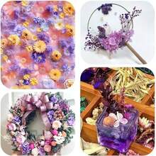 Colorful Dried Flower Wreath Epoxy Resin DIY Bouquet Wreath Candle Making Home Wedding Box Flower Decor / Colored Natural Dried Flower With Epoxy Resin Handmade Crafts - Random Color - View 11