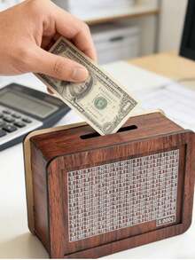 1pc Wooden Piggy Bank, DIY Manual Assembly - Improve Hands-On Ability, Educational Toy, Birthday/Back To School/Holiday Gift - Multicolor - View 5