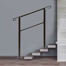 Handrails For Outdoor Carbon Steel Staircase Handrail 3-Step Handrail Dark Brown - 1 - View 3