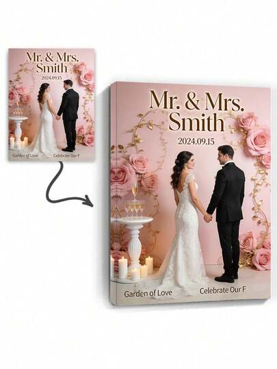 1 pieza Impresión de lienzo personalizada con foto familiar, arte de lienzo familiar personalizado, lienzo decorativo versátil y reutilizable impreso por Printed Marketplace