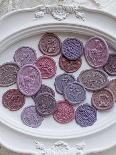 MOCARD 10 pièces/paquet Autocollants de cachet de cire vintage 3D, autocollants esthétiques créatifs, fournitures artisanales décoratives DIY, cadeaux de fête, articles de scrapbooking personnalisés, papeterie scolaire