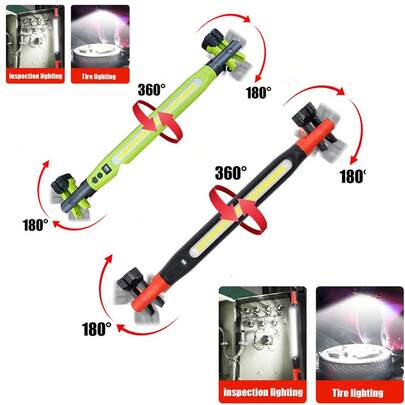 1 Paquete de Barra de luz de trabajo LED recargable magnética 2026, Luz mecánica para debajo del capó para reparación de automóviles, garaje, taller y detalles, Luz portátil inalámbrica con imán fuerte y gancho colgante