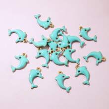 20个13x8毫米不锈钢可爱小海豚珐琅吊坠，不锈钢DIY首饰制作配件 - 海豚 - 查看 5