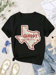 1 pieza de camisa de verano 2026. Camisa casual de cuello redondo. Tallas grandes. Camisa vintage de Gilleys Pasadena Texas para mujer. Estilo retro clásico occidental. Tallas de mujer L-3XL - Blanco - Ver 9