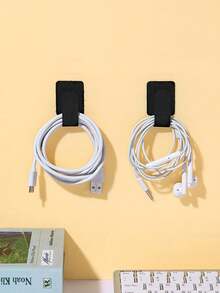 30pcs Cable Management Magic Hook And Loop Ties, Computer Cable Bundlers, Desktop Cable Organizer, Wire Routing Fixing Straps - Black - View 6