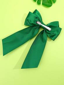 1 Laço de Cabelo Verde com Fita para Meninas, Presilha de Cabelo com Laço de Cor Sólida e Cauda, Estilo Vintage, para Uso Diário e Festas, Acessórios de Cabelo para Adolescentes - Verde - Ver 4