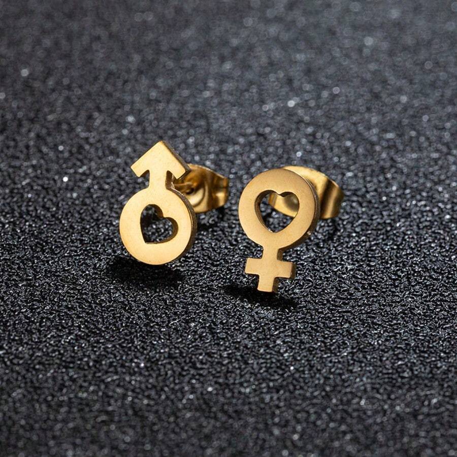 1 paire de boucles d'oreilles unisexes en acier inoxydable, design minimaliste, polyvalentes pour un port quotidien ou pour les sorties - GED519 - Voir 1