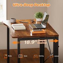 Folding Desk For Small Spaces, 31.5 Inch Foldable Computer Table, For Home Office, Study, Bedroom, Dorm, Space Saving, Small Writing Work Office Computer Desk, Easy To Fold, Rustic Brown - Rustic Brown - 查看 5