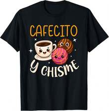 1Pc Cafecito Y Chisme Concha Comida Mexicana Camiseta de Comida Mexicana para Mujeres, Camiseta para Hombres, Estilo Unisex, Camiseta Deportiva, Camiseta de Fiesta, Camiseta de Regalo, Talla S-4XL, 100% algodón, Negra - Negro - Ver 10