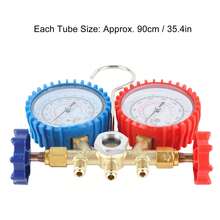AC Manifold Gauge Set R134A HVAC AC Refrigeration Kit Corrosion Resistant Brass R12 R22 R502 - Juego de manómetros para colector de CA - Ver 2