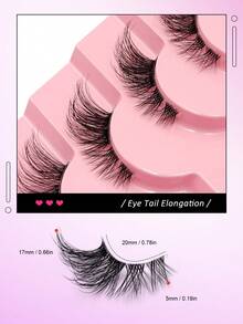 Asiteo 7 Pairs Half-Strip Natural Cat Eye False Eyelashes, Extending Lash Ends, Transparent Band, Faux Mink Lashes, Suitable For Cosplay, Parties, Eid, Holidays - Half Eyelashes - View 6