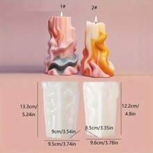 Asymmetrical Cylinder DIY Handmade Fragrance Plaster Multifunctional Silicone Mold - White - View 3