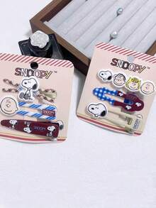Snoopy Hair Clip Series - Multiple Cute Designs (Character Head, BAM BAM, Stripes, Gingham, Bowknot) with Vivid Expressions (Playful, Cheerful) & Accessories, Sweet Style & Niche Aesthetic Fresh Bright Whimsical Cute, Perfect for Collectors, Sweet Style & Niche Aesthetic Fresh Bright Whimsical Cute, Perfect for Collectors. Decor，Gift For Girls, Women, Girl Friend - 彩色 - 查看 8