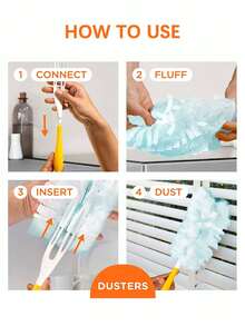 30pcs Refill Dust Cleaner Brush - (With Handle), Static Dust Cleaner Head Replacement, Easy To Remove Dust From Electronics, Furniture, Ceiling Fan, Bedroom, Kitchen, Living Room, Cleaning Supplies, Cleaning Accessories, Dusting Tools (30/10/1pc Available) - A - View 8