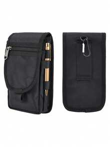 1PC Flip Up Large Screen Phone Bag, Casual Waist Bag, Pen Insertion Bag, Waist Hanging Bag - Black - View 10