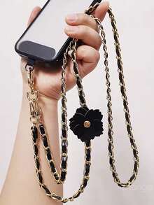 Long Floral Leather Lanyard Strap, Sturdy Camera Neck Strap, Crossbody Phone Holder, Anti-Lost Outdoor Accessory - Multicolor - View 3