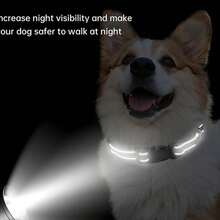 1pc Reflective Adjustable Dog Collar, Thin Nylon Webbing And Quick Release Plastic Buckle, Adjustable Nylon Collar Suitable For Small, Medium, Large Dogs, Walking & Training - Blue - View 8