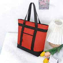 ZBEZBE Insulated Reusable Tote Bag For Grocery Shopping For Women/Men, Pizza/Food Delivery Bag To Keep Food Cold/Doordash/Grubub, Cooler Bags For Travel/Beach/Picnic - 紅色 - 查看 1