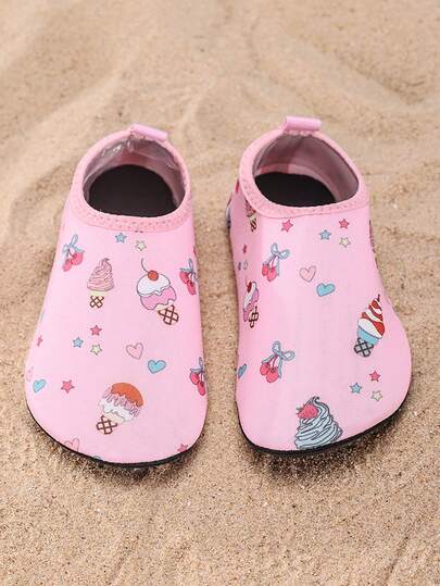 Kids Outdoor Water Shoes Sports Casual Fashion Non-Slip Breathable Cartoon Pattern Boys Girls Beach Shoes Water Shoes, 1 Pair Training Yoga Shoes