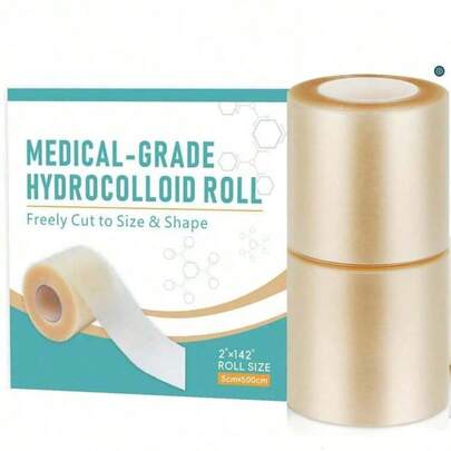 1 Roll Hydrocolloid Roll For Wound Care, Hydrocolloid Patch Large Bandages With Self-Adhesive, Ultra Absorbent, Flexible, Waterproof, DIY Size, First Kit Essential