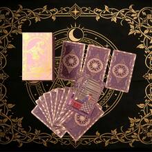 Classic Starry Violet Tarot Card Gift Set - 78 Lavender Tarot Cards, Elegant Tarot Deck For Beginners, Includes English Tarot Card Guidebook, Fortune Telling, Divination, Oracle Cards, Christmas, Halloween, Thanksgiving Gift, 4.7in*2.8in (12cm*7cm) - 彩色 - 查看 9