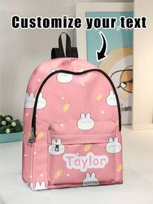 1pc, Customized Name Backpack, Can Be Customized According To Your Unique Design, Perfect For Children, Print Your Own Name Or Print Your Sister's And Classmates' Names As A Gift To Give To Others - Multicolor - View 2