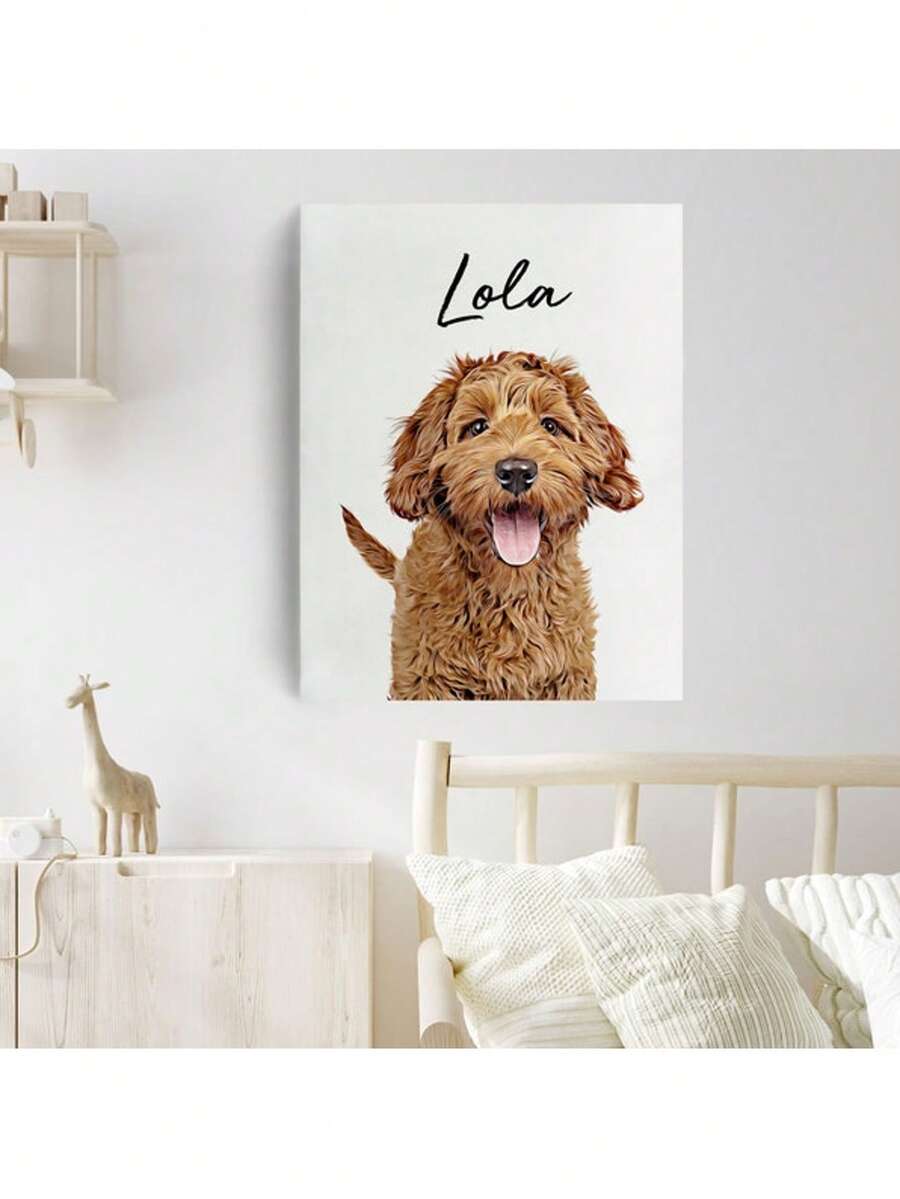 Custom Pet Dog Portrait Photo, Wall Art Poster Or Canvas Print - Multicolor - View 1