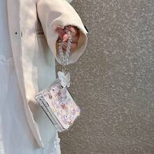 Cute Butterfly Folding Phone Case With Chain Compatible With Samsung Galaxy Z Flip3 5G/Galaxy Z Flip 4 5G/Galaxy Z Flip 5 5G/Galaxy Z Flip 6 5G/Galaxy Z Flip 7 5G - Multicolor - View 6