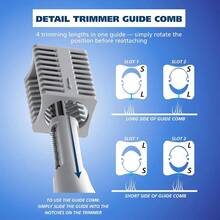 Recortadora de depilación facial para cejas bikini y doble cara para con agarre de goma modelo 3026636-035 - Azul - Ver 7