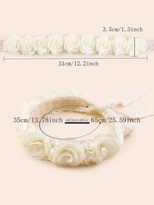 Infant Rose Flower Layered Headband Decoration, Holiday - White - View 6